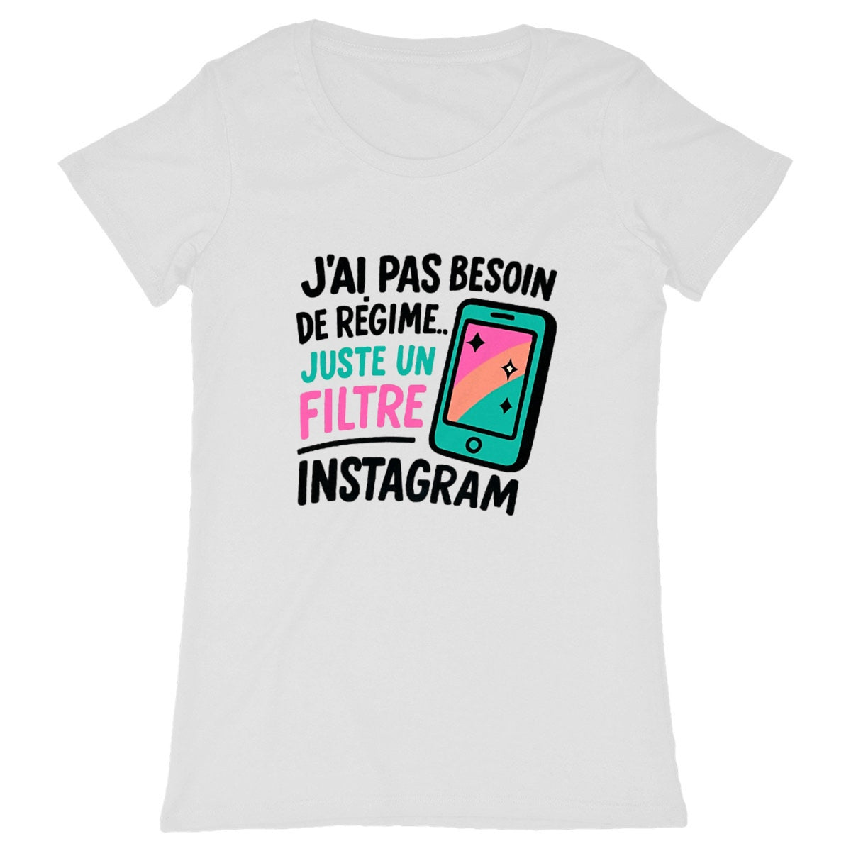 T-shirt Femme Filtre Insta - face_blanc