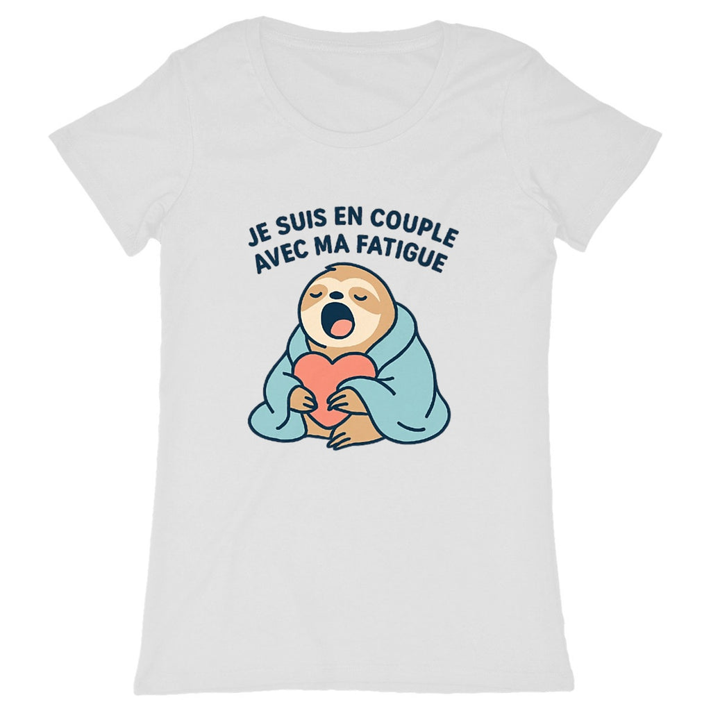 T-shirt Femme Couple Fatigue - face_blanc