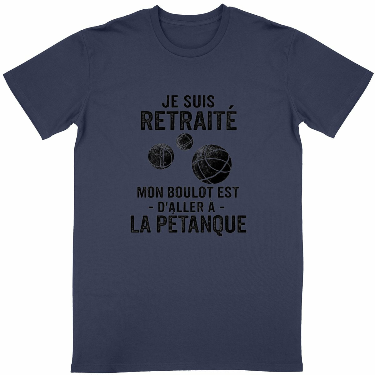 T-Shirt Retraite Pétanque - face_bleumarine