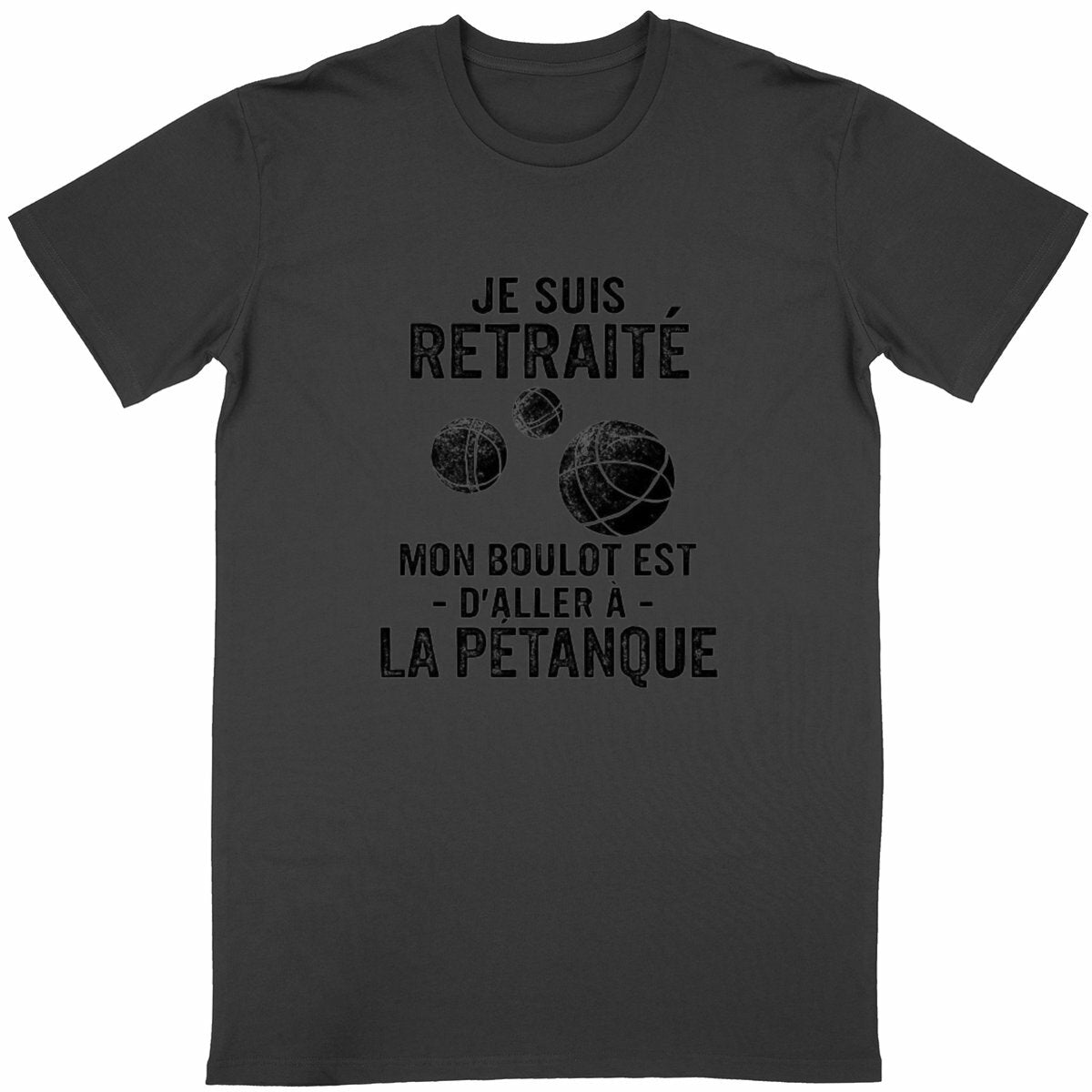 T-Shirt Retraite Pétanque - face_noir