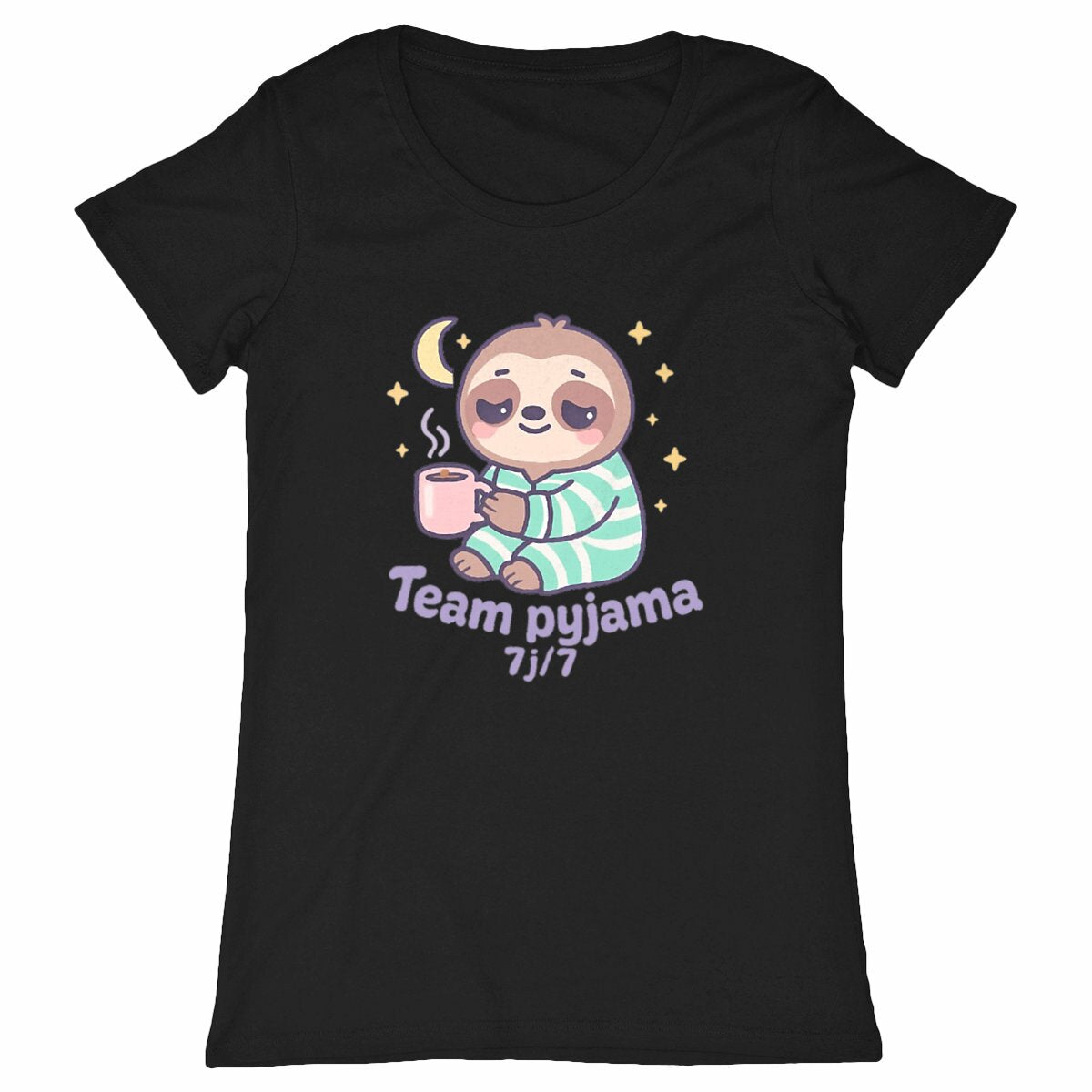 T-shirt Femme Pyjama - face_noir